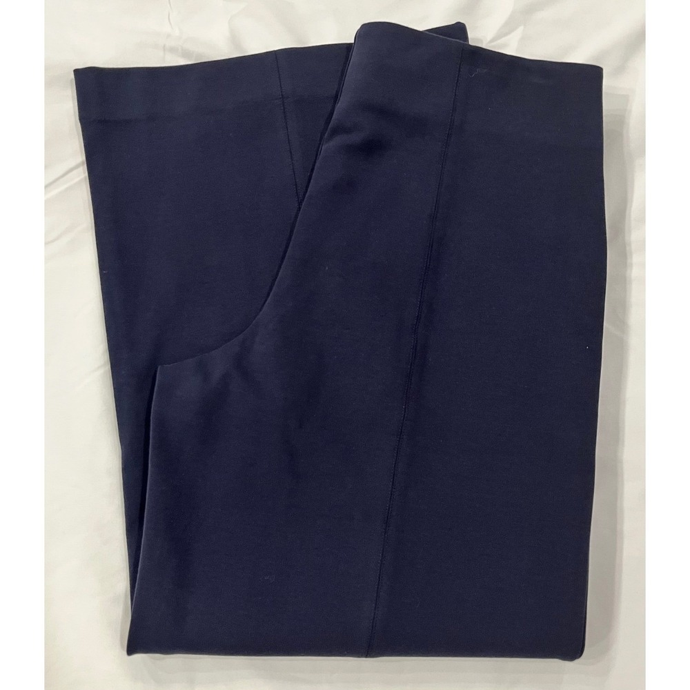 J. Crew Blue Ponte Knit Cropped Wide Leg‎ Culottes Career Pants Size 8